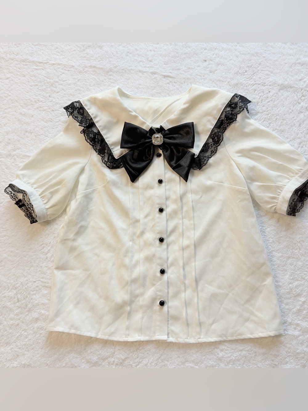 Mars Blouse Jirai Kei Ryosan Lolita Big Bow Lace Tops Japan Idol White Black